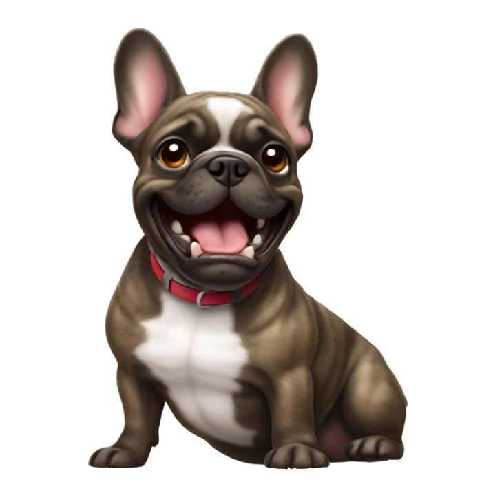 Brindle French bulldog barking sticker
