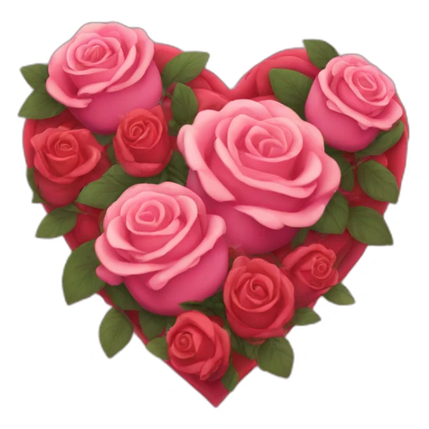 Coeur avec roses sticker