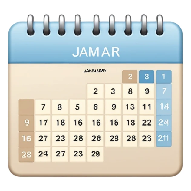 light blue and light beige calendar  sticker