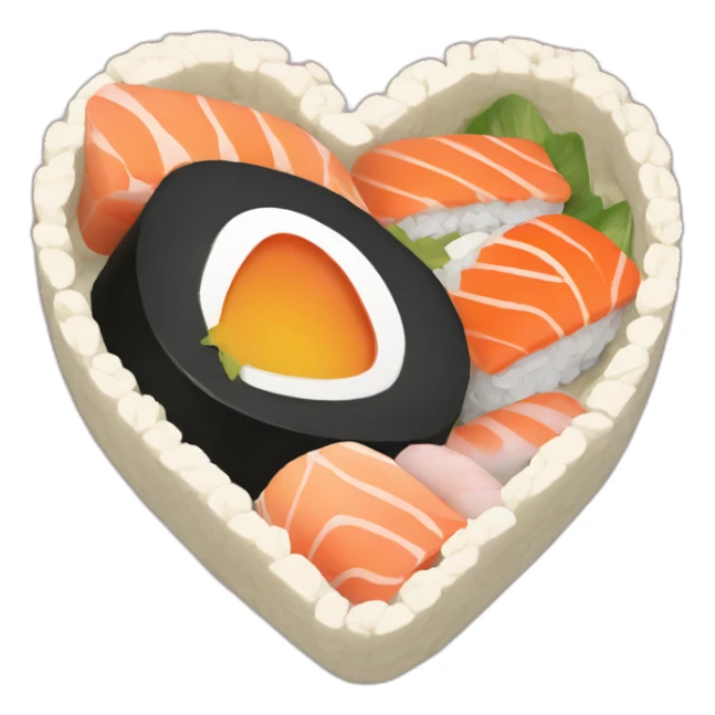 sushi heart sticker