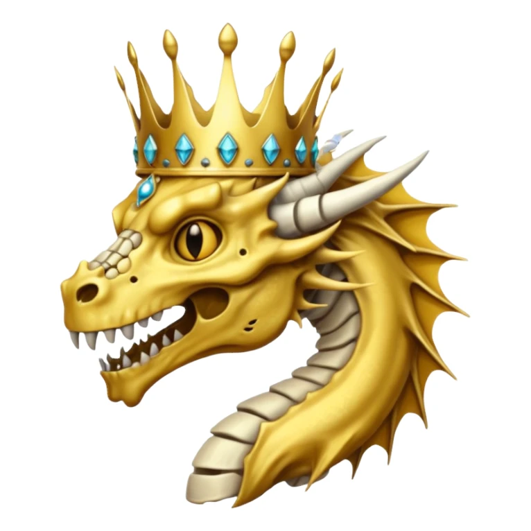 Dragon with crown with skeleton pls sticker