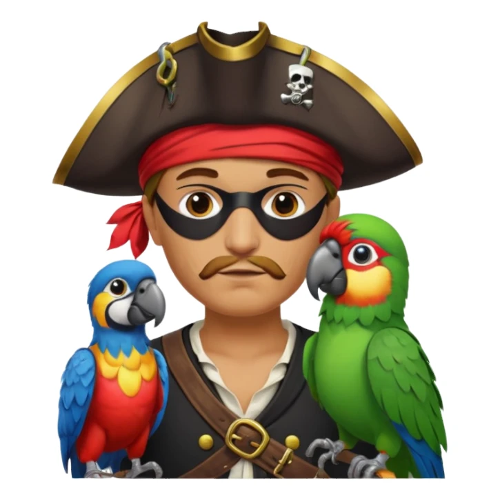 pirate and parrot sticker