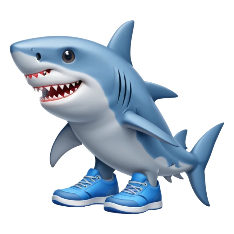 Shark wearing blue ￼￼shoes sticker