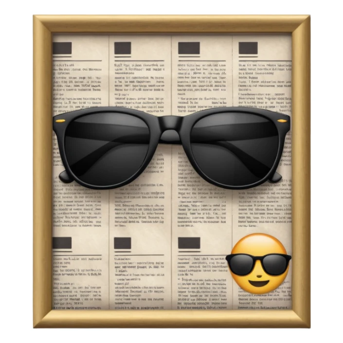 Sunglasses on newspaper sticker