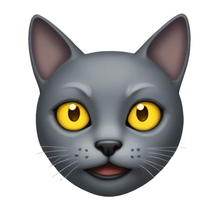 Evil grey cat with yellow eyes sticker