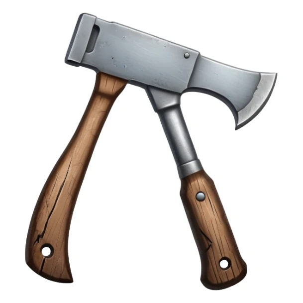 Rustic metal hatchet survival tool sticker