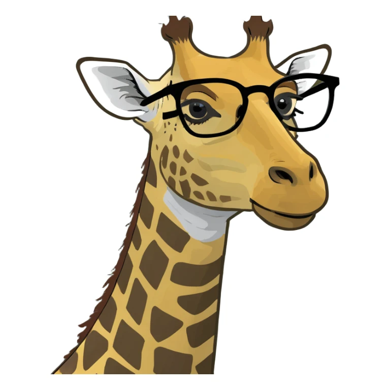 Une girafe avec des lunettes  sticker