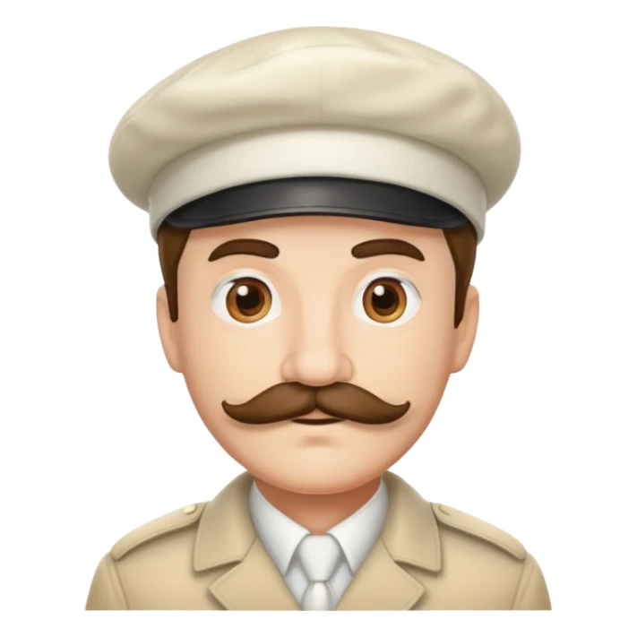 man with mustache and white beret sticker