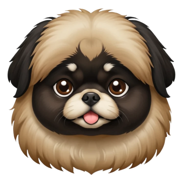 Black Pekingese with brown brow spot sticker