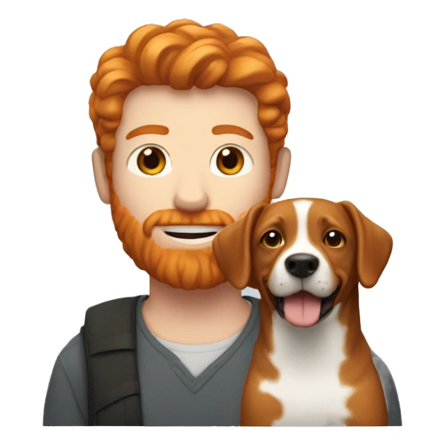 ginger man with a dog  sticker