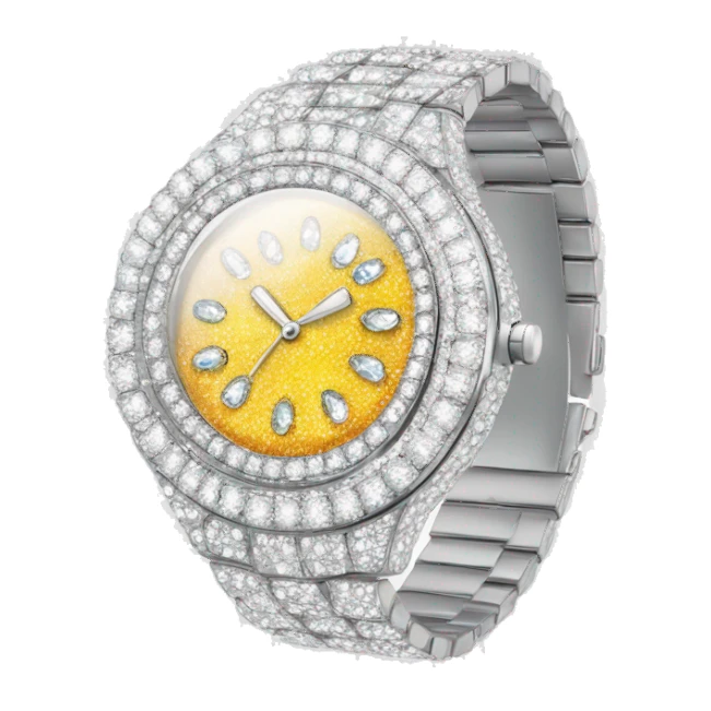sparkling diamond-encrusted watch sticker