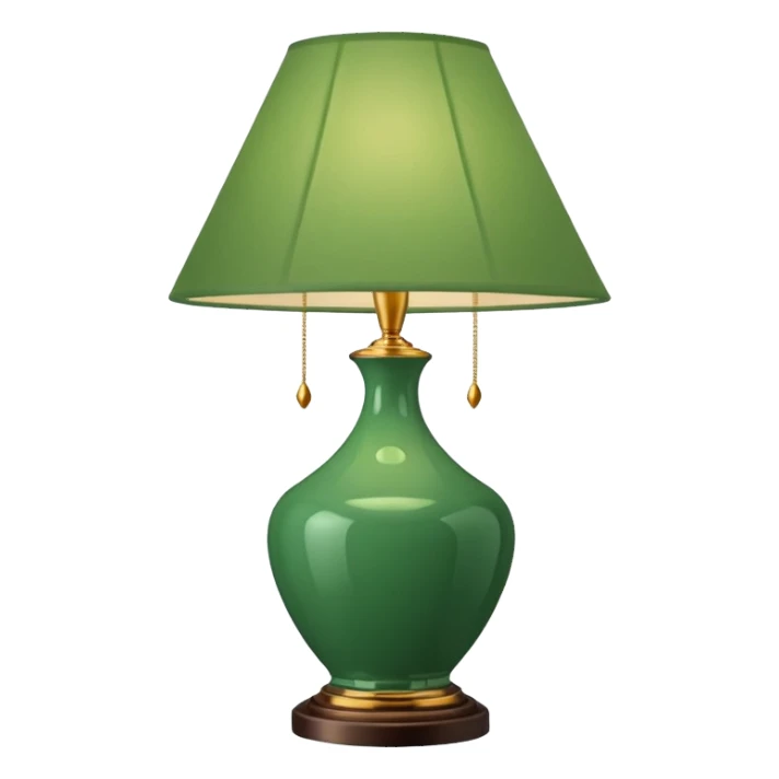 lamp with green lampshade sticker