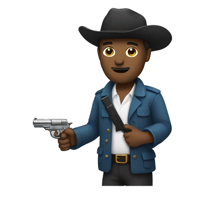 Un hombre con una pistola sticker