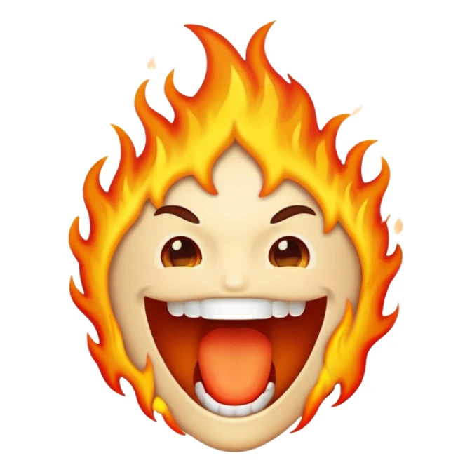 mouth with flames coming out sticker