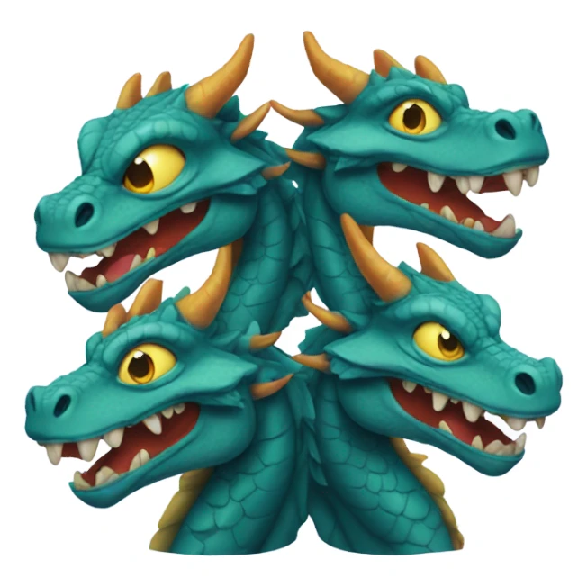 Four headed dragon sticker