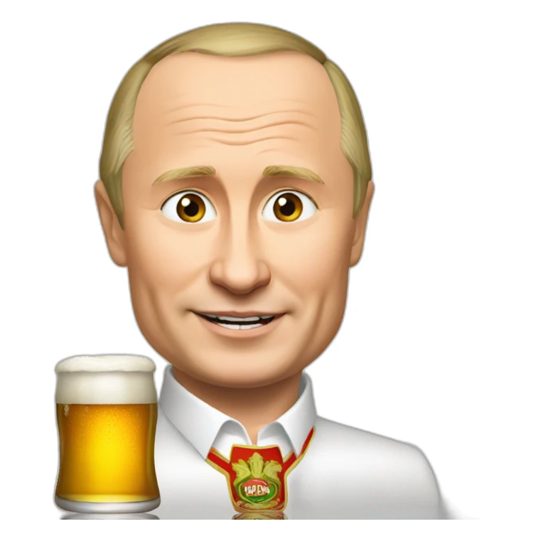 Vladimir putin with beer sticker