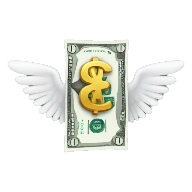 money with wings sticker