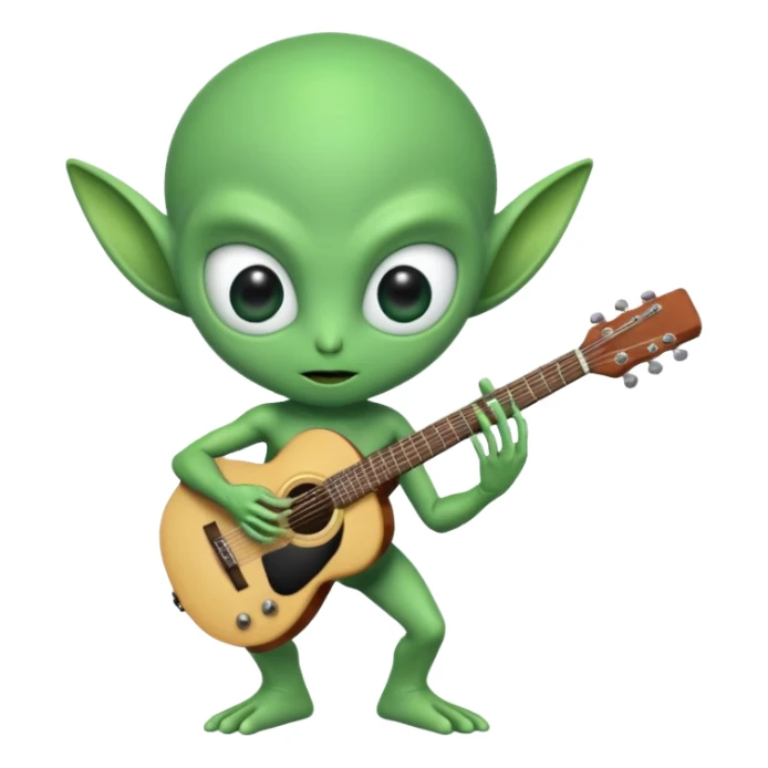 alien with guuitar sticker