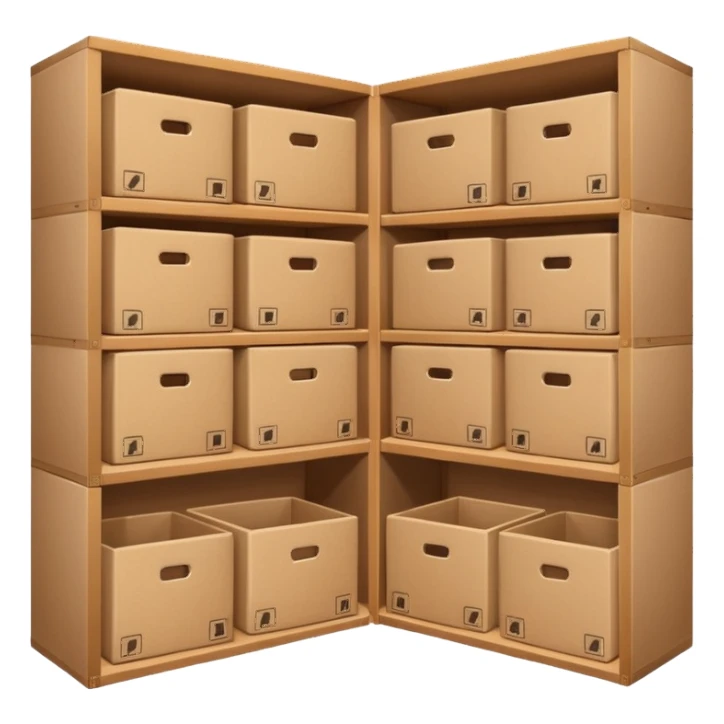storage with boxes on shelves sticker