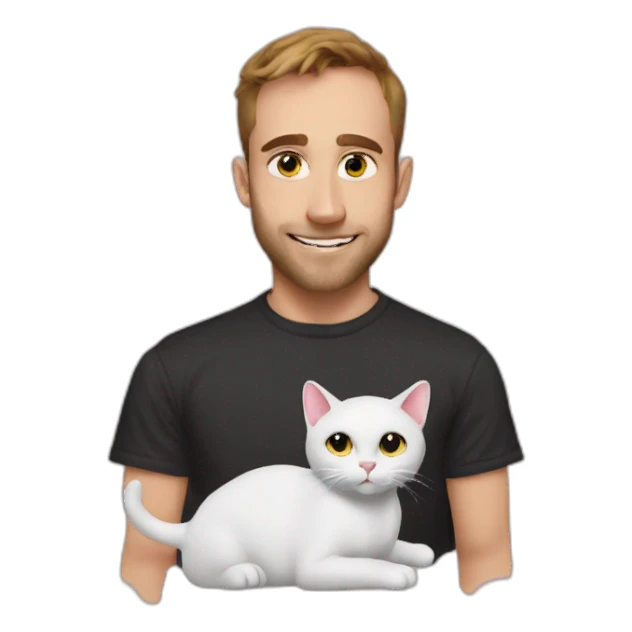 Squeezie avec Jumbo le chat sticker