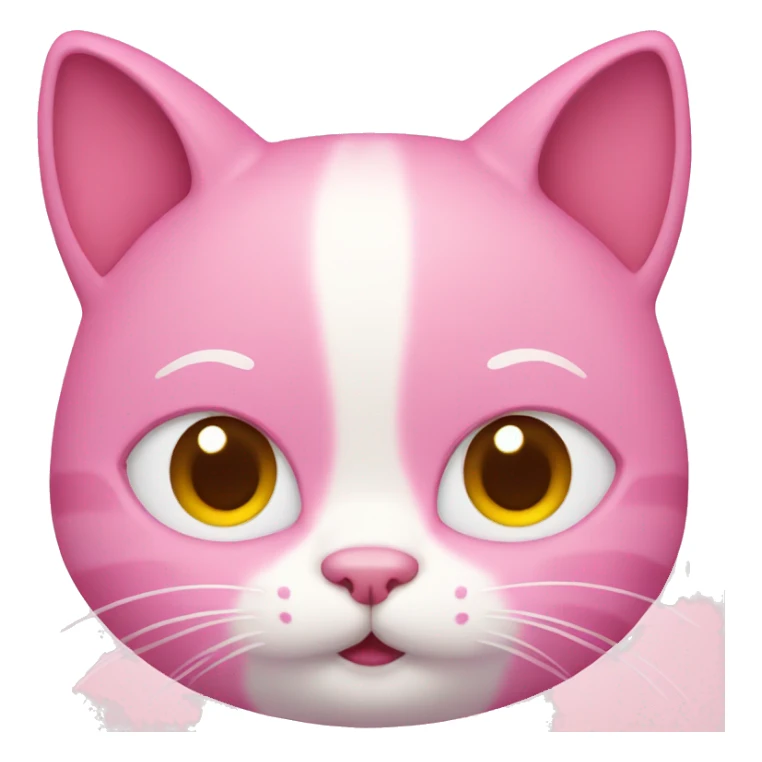 Pink cat face cute sticker