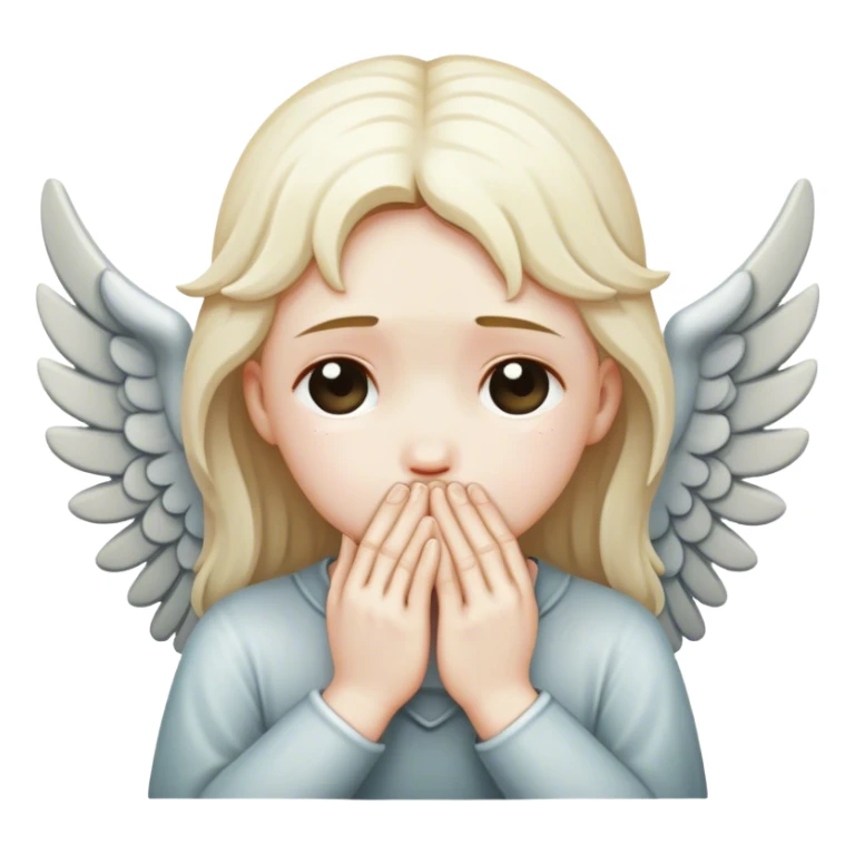 Stone angels crying with hands over face sticker