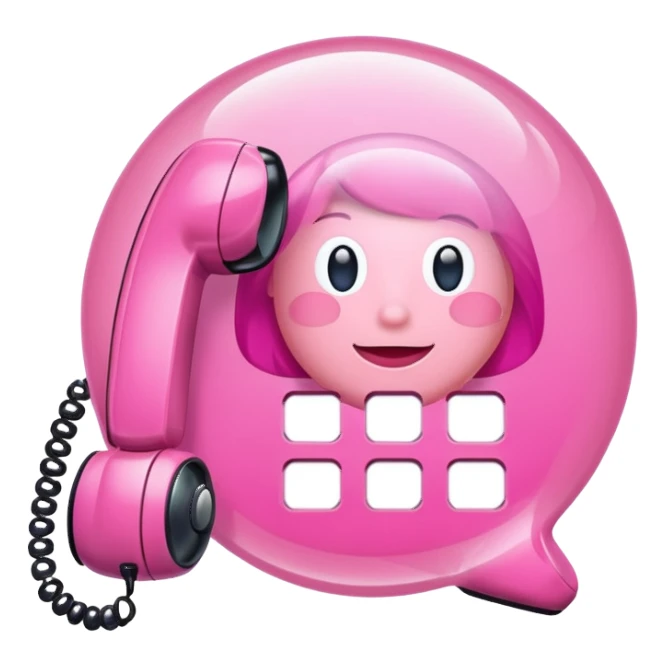 pink phone call caller id bubble sticker