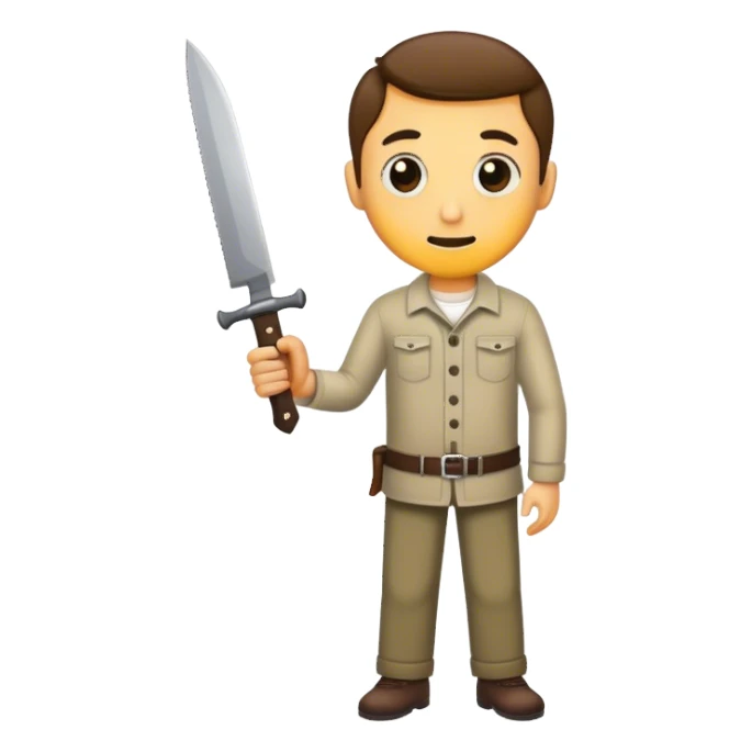 Man holding knife  sticker