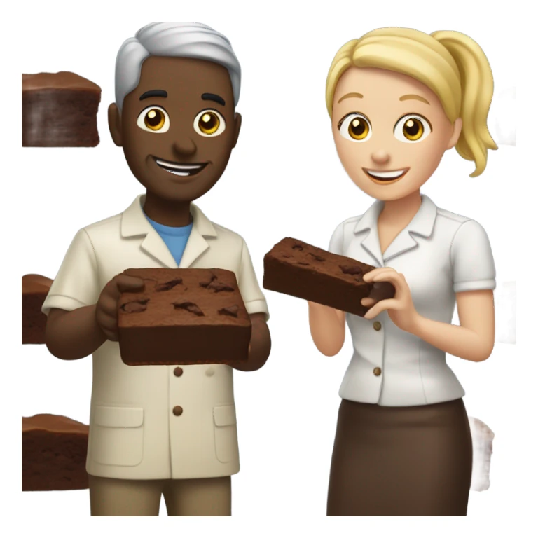 Two white people making brownies sticker