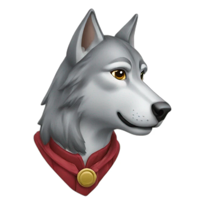 Loup sur cheval sticker