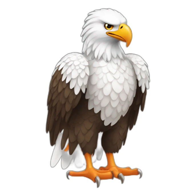 full body Eagle With white and orange plumage sticker