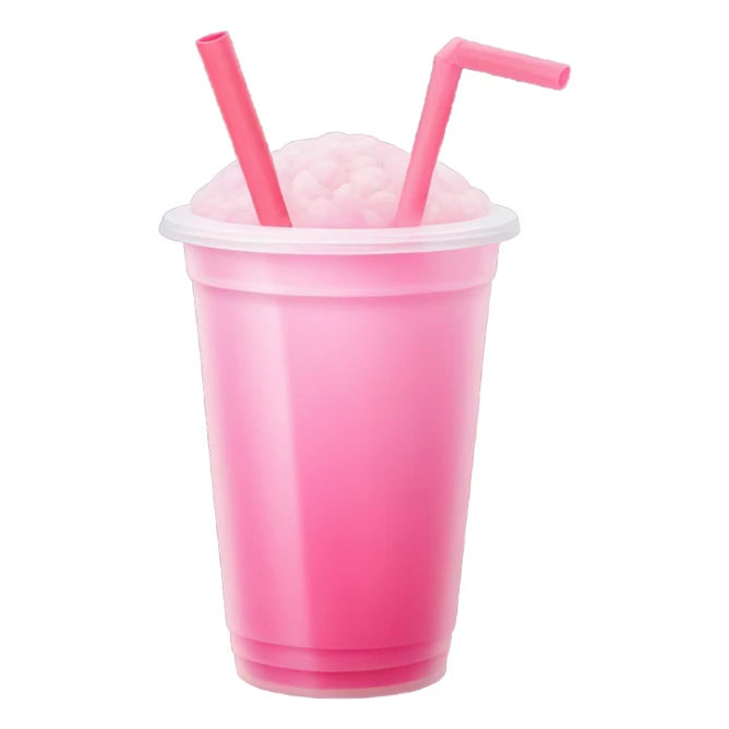 A pink boba drink with straw  sticker