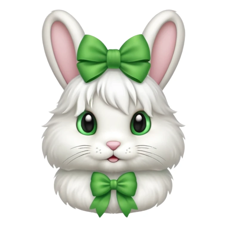 Bunny wearing a green bow sticker