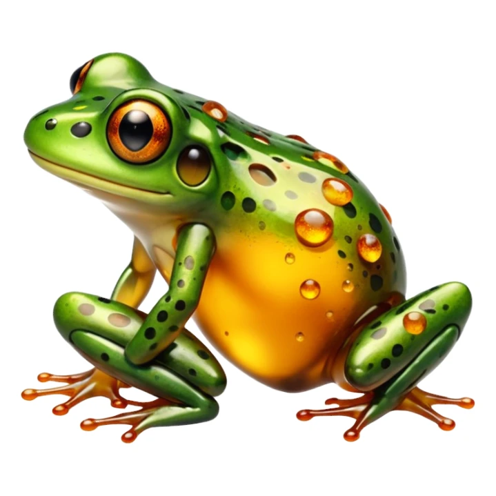 Frog made of amber sticker
