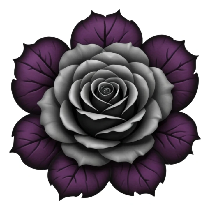 goth black rose petal sticker