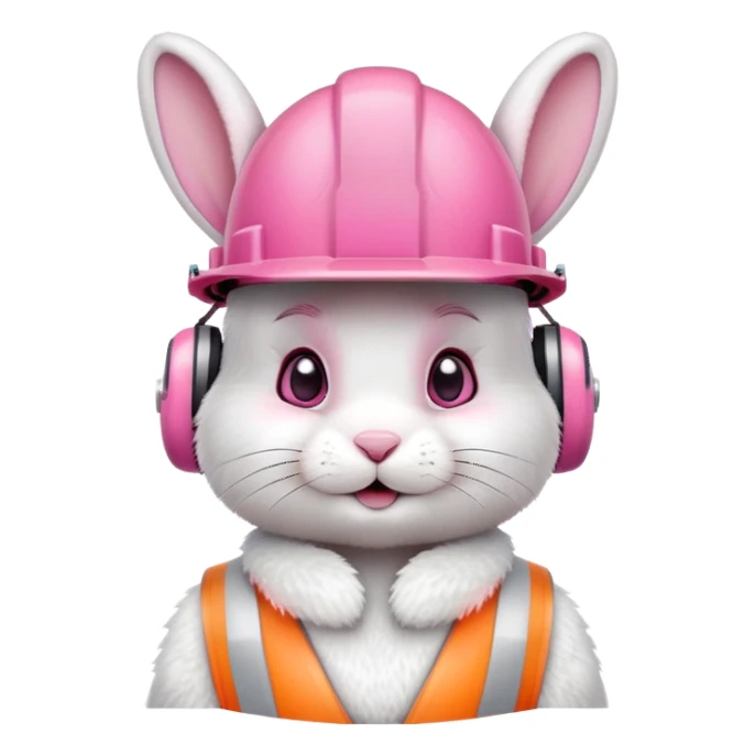 bunny wearing a hard hat sticker