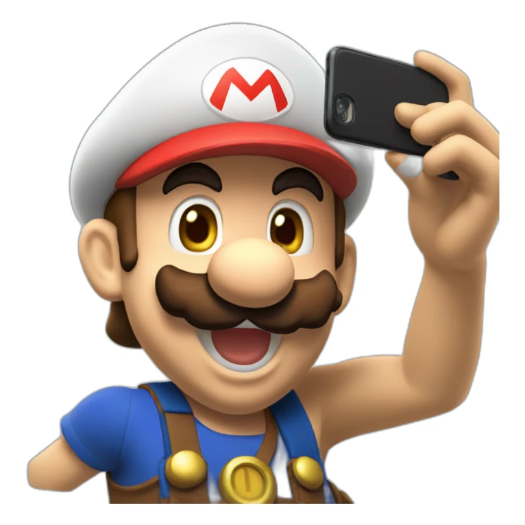 Super mario taking a selfie sticker