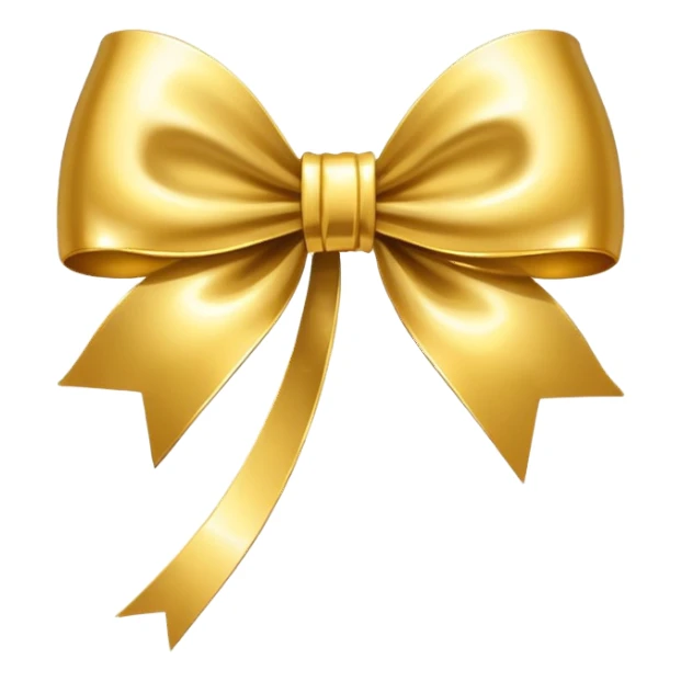 Golden bow with long length long ends  sticker