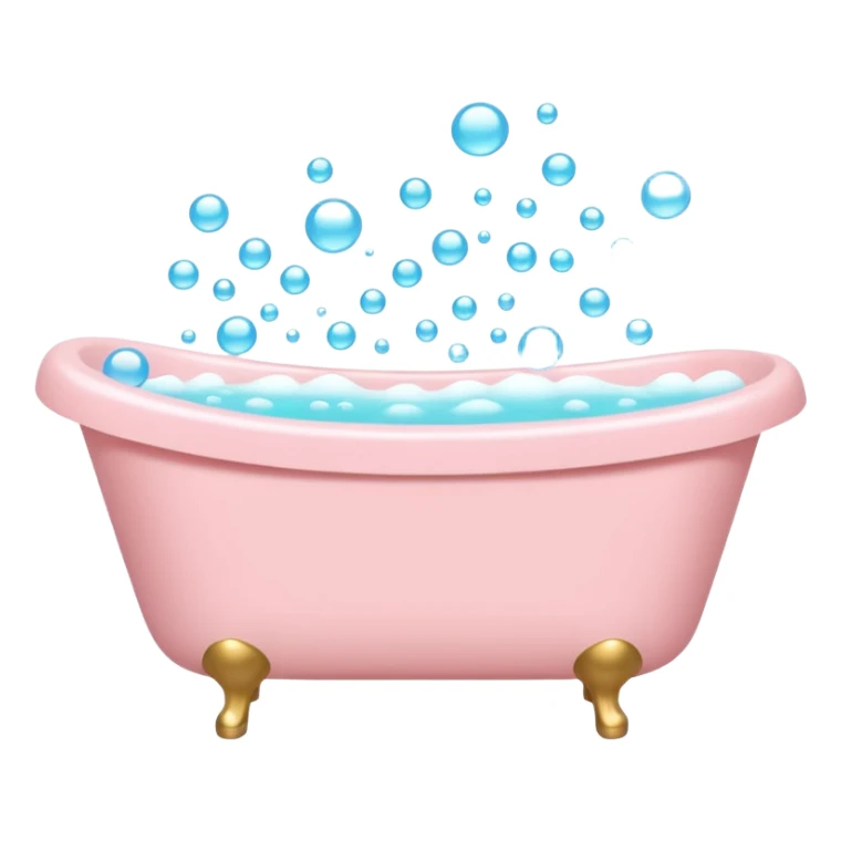 pale pink bathtub with bubbles sticker