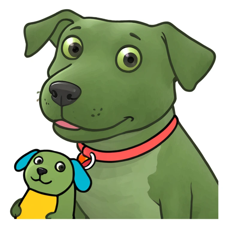 dog and toy sticker