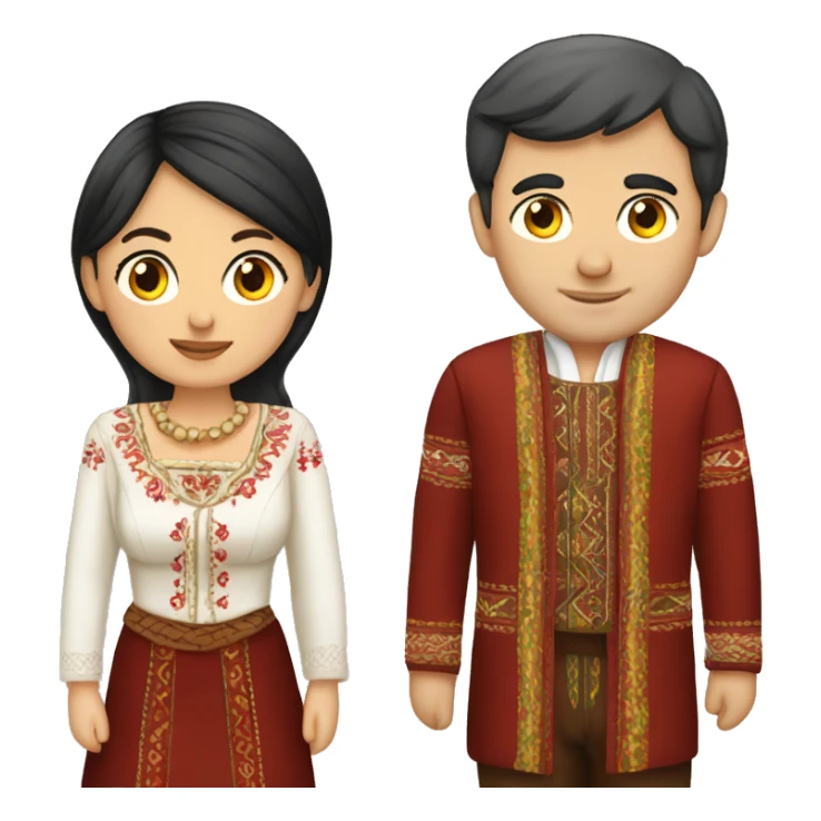 romanian couple with traditional clothes  sticker
