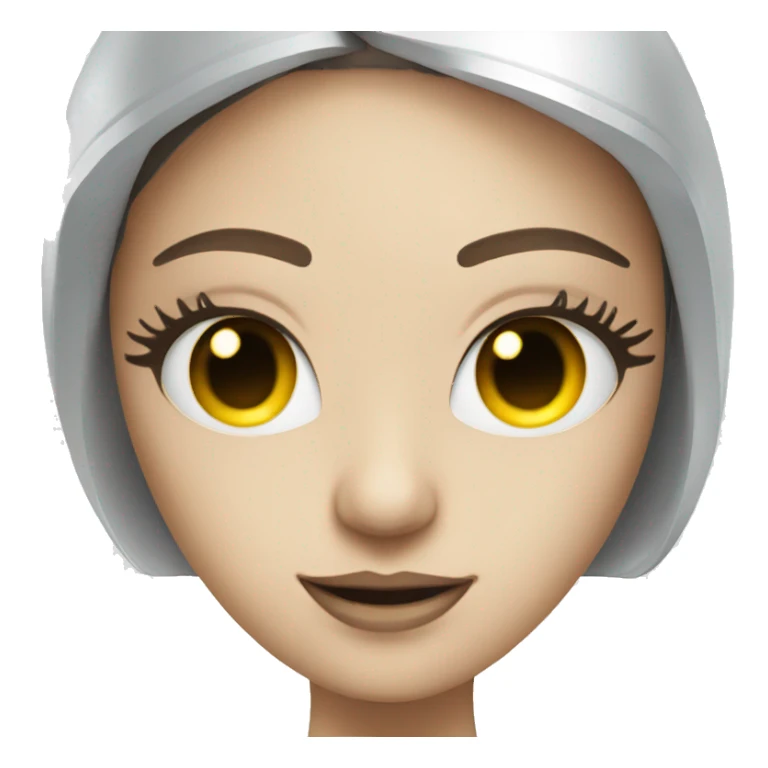 female robot chatbot with lashes sticker