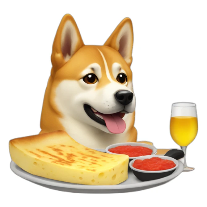 doge eating raclette sticker