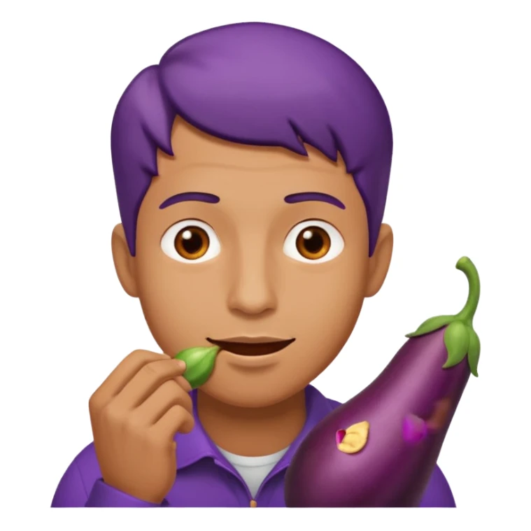 Man eating eggplant  sticker