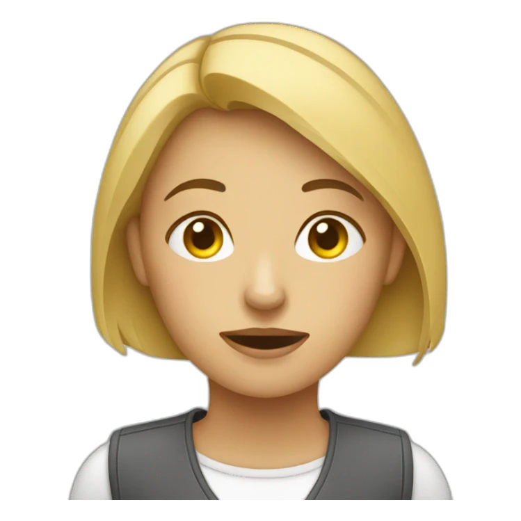 tired female tech worker sticker