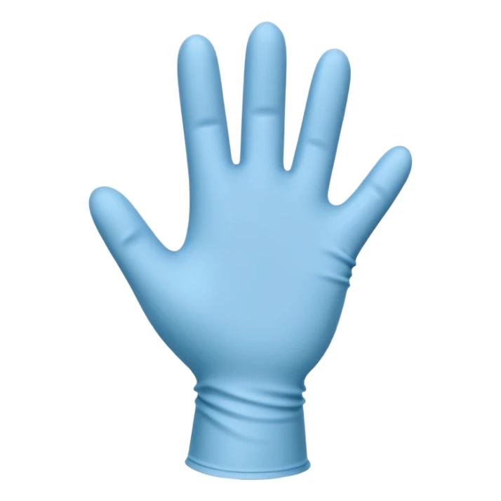 Finger in latex glove sticker
