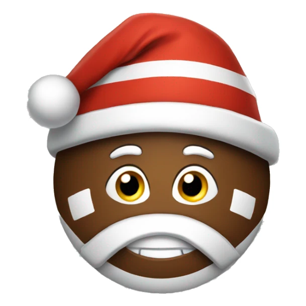 football with a santa hat sticker