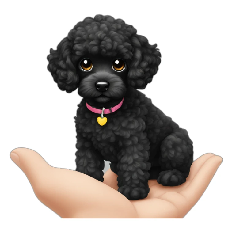 puppy black poodle toy sticker