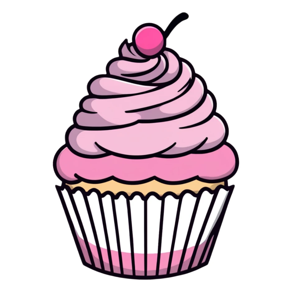 cupcake with pink icing sticker