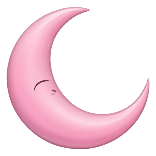 Pink crescent moon sticker
